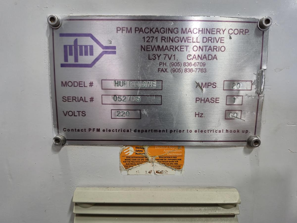 Used PFM Packaging Machinery Hurricane Horizontal Flow Packager