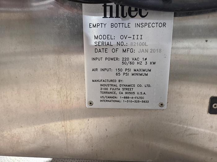 Used Filtec Empty Bottle Inspector