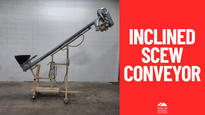 Used RAD Equipements 4" Portable Inclined Screw Conveyor with Hopper