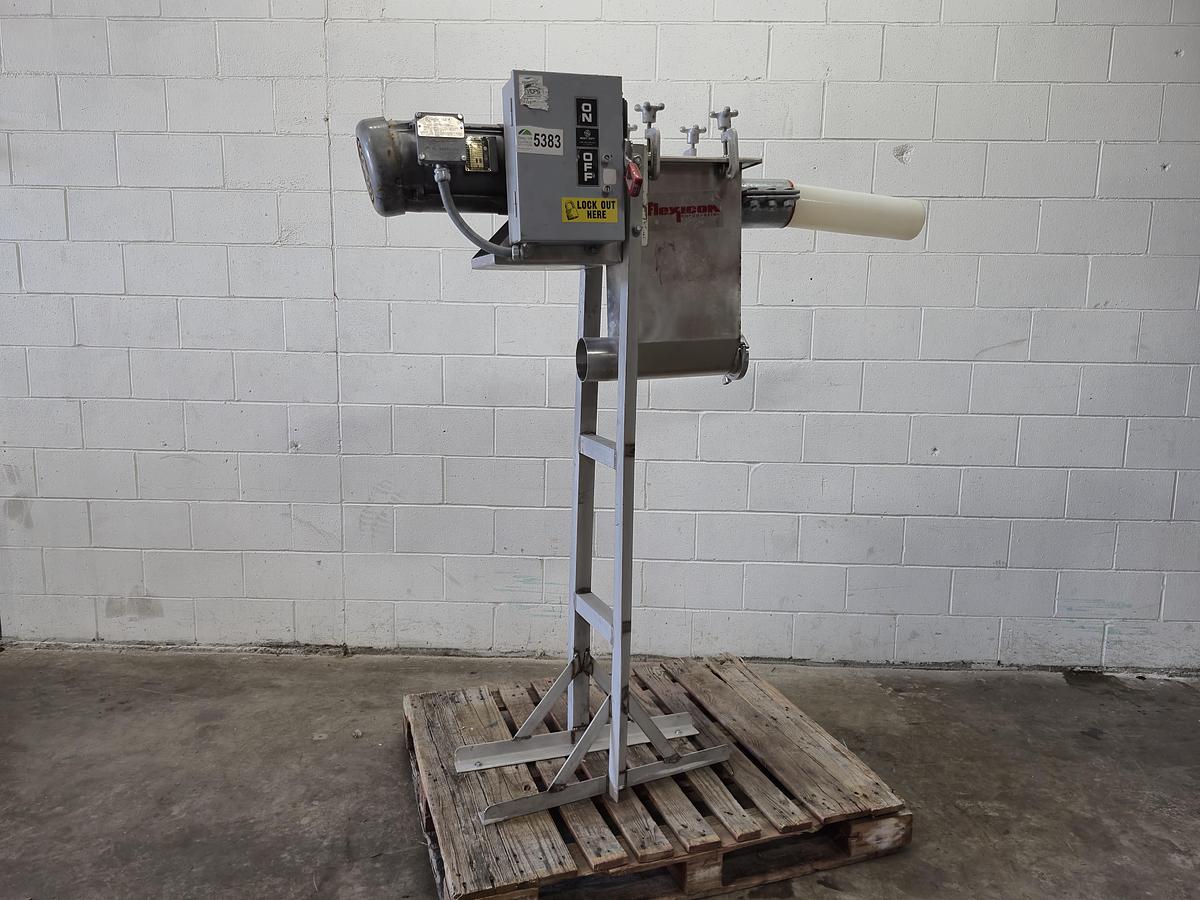 Used Flexicon Flexible Screw Conveyor Discharge Head & Drive