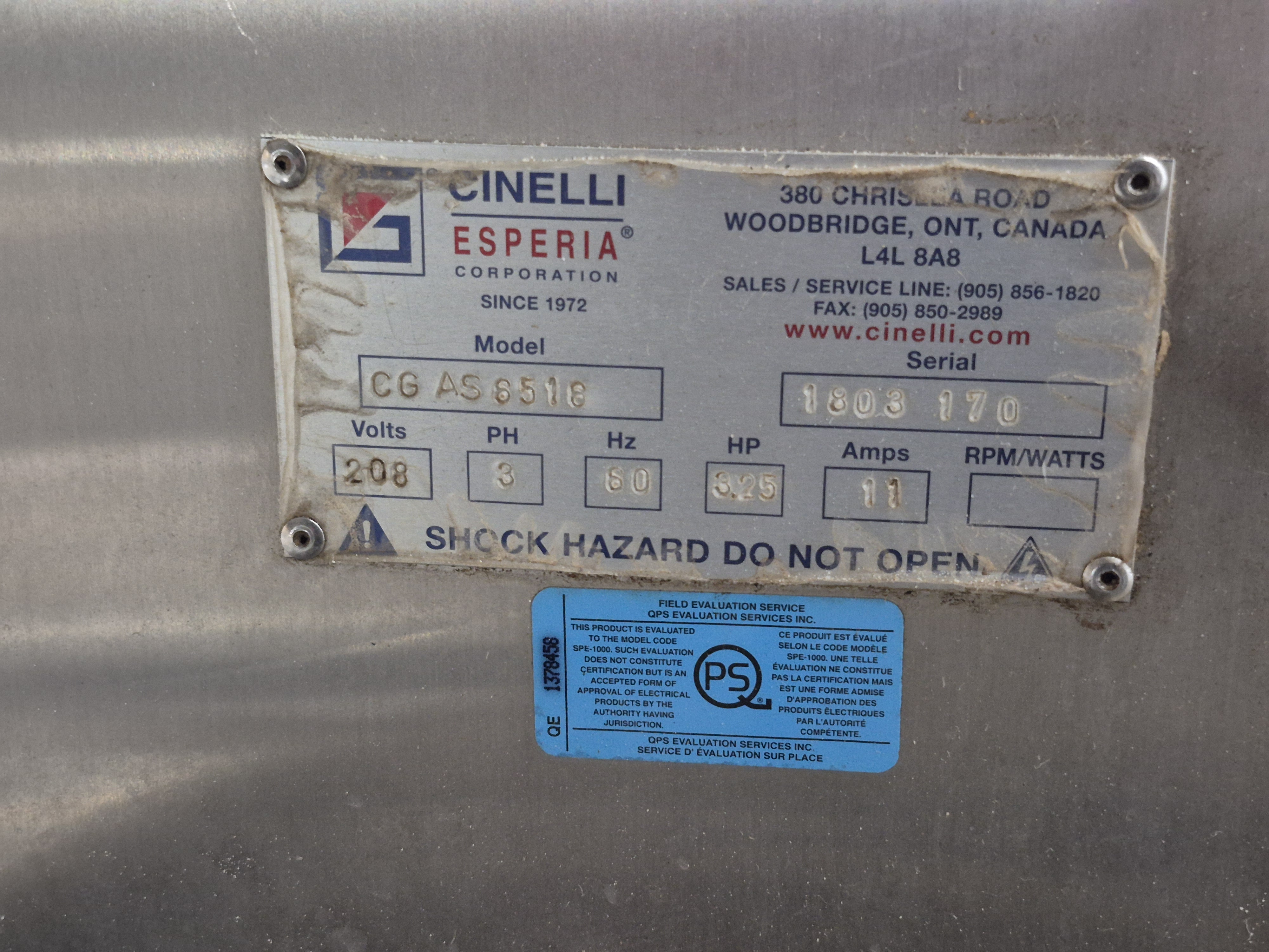 Used Cinelli Reversible Dough Sheeter