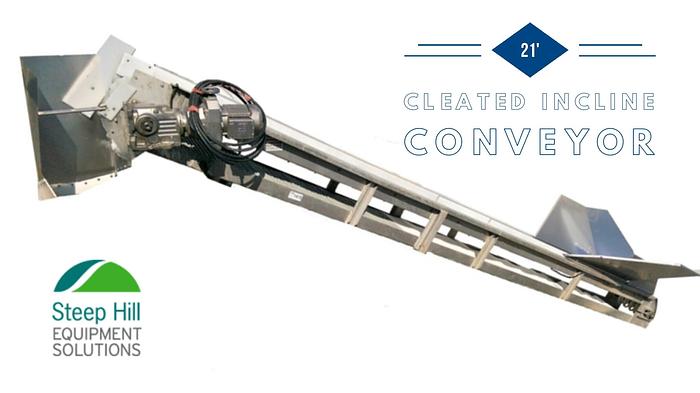 Used 21'L Incline Unloading Conveyor