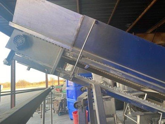 Used 13'L Cleated Incline Conveyor