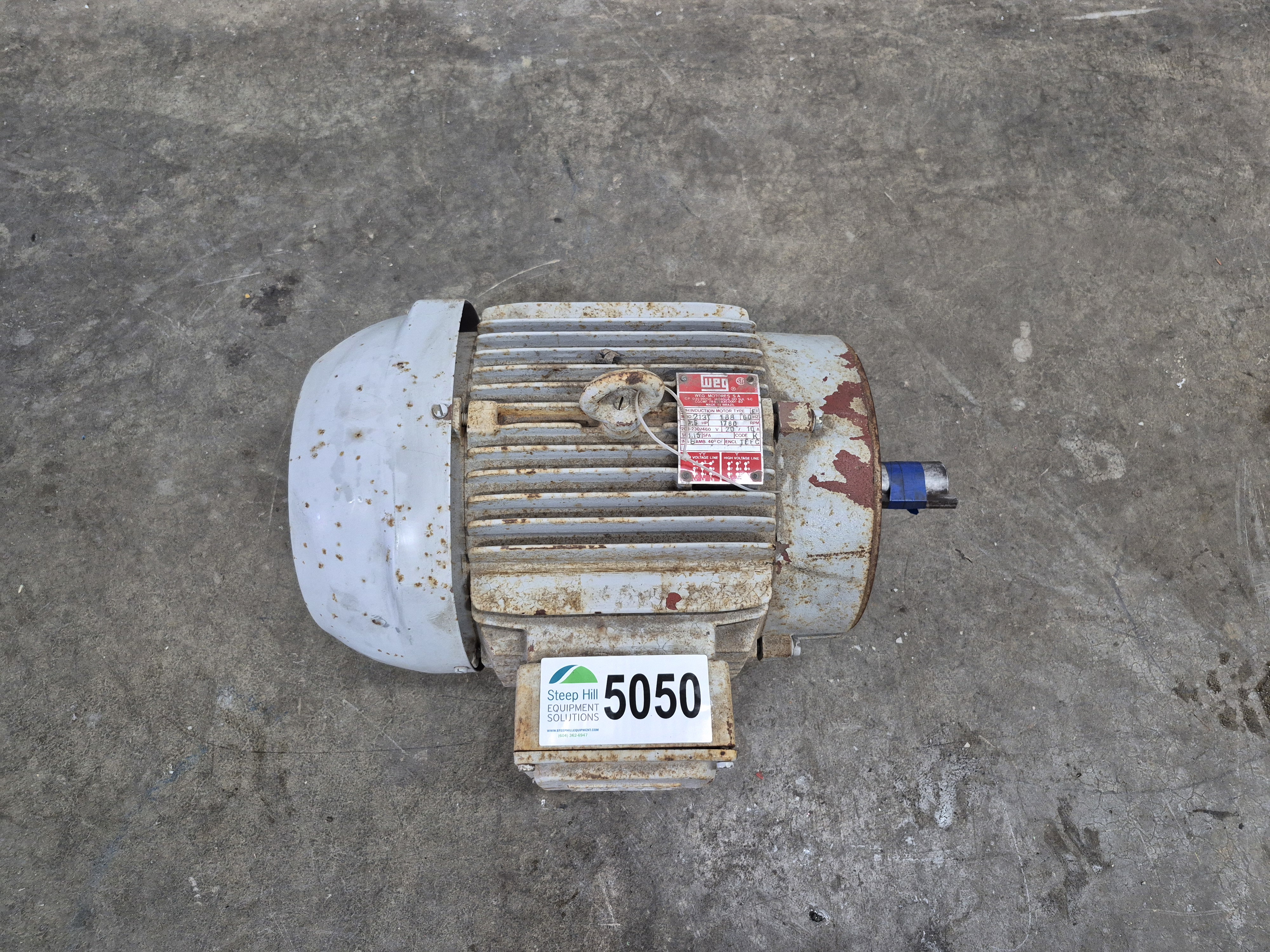 Used WEG 213T 7.5 HP Induction Motor