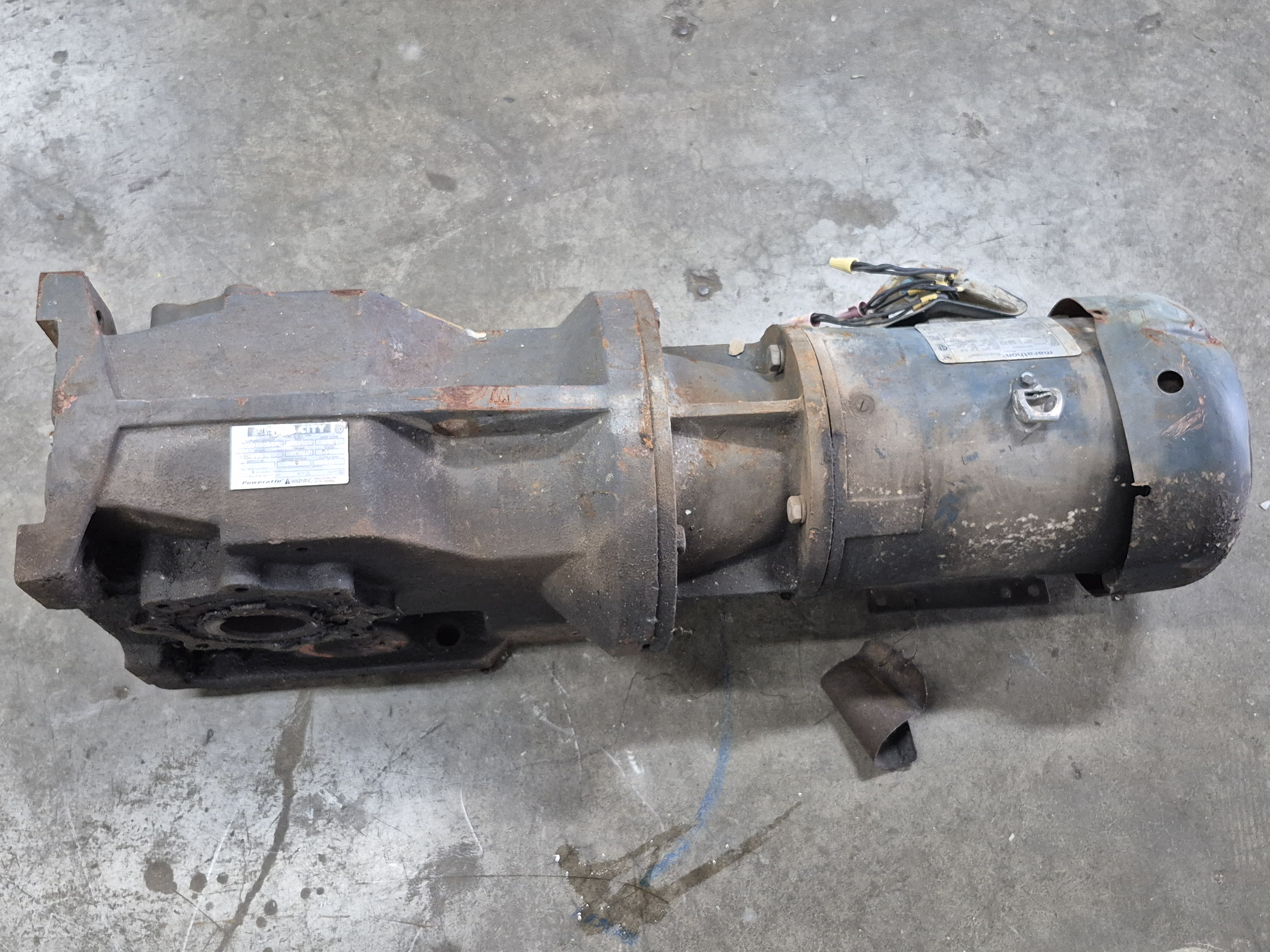 Used Marathon 5 HP Motor with Gear Reducer 