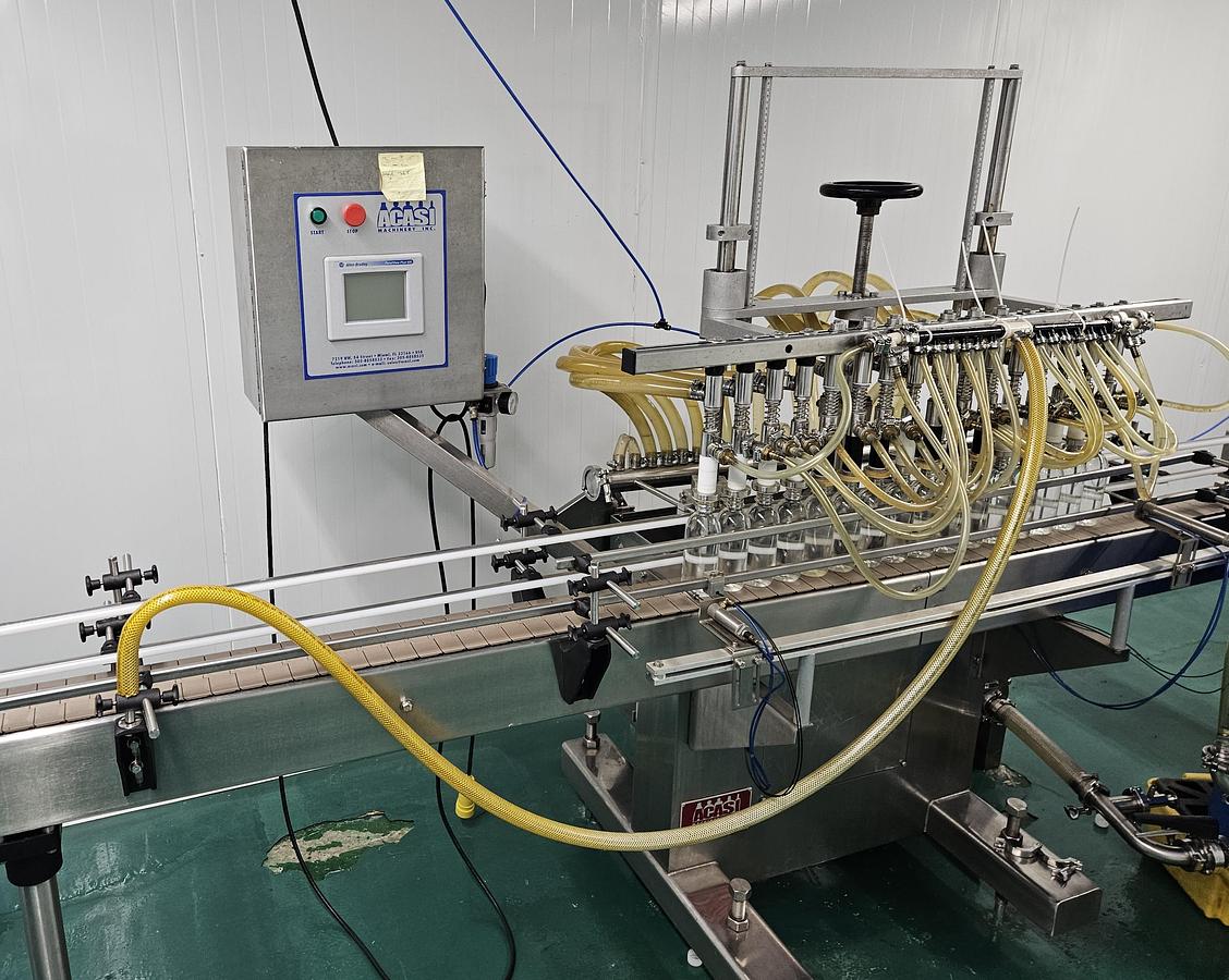 Used Acasi 12 Head Bottling Line with Capper and Labeler
