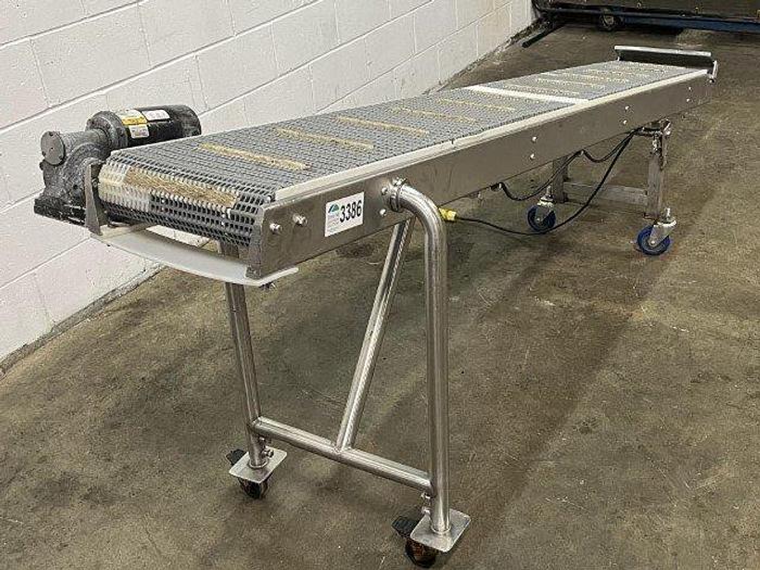 Used 8' L Cleated Incline Conveyor