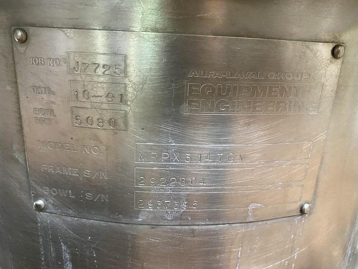 Used Alfa-Laval MRPX-314-TGV Milk Separator