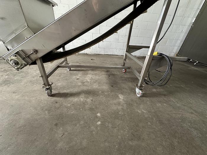 Used Incline Conveyor with Hopper