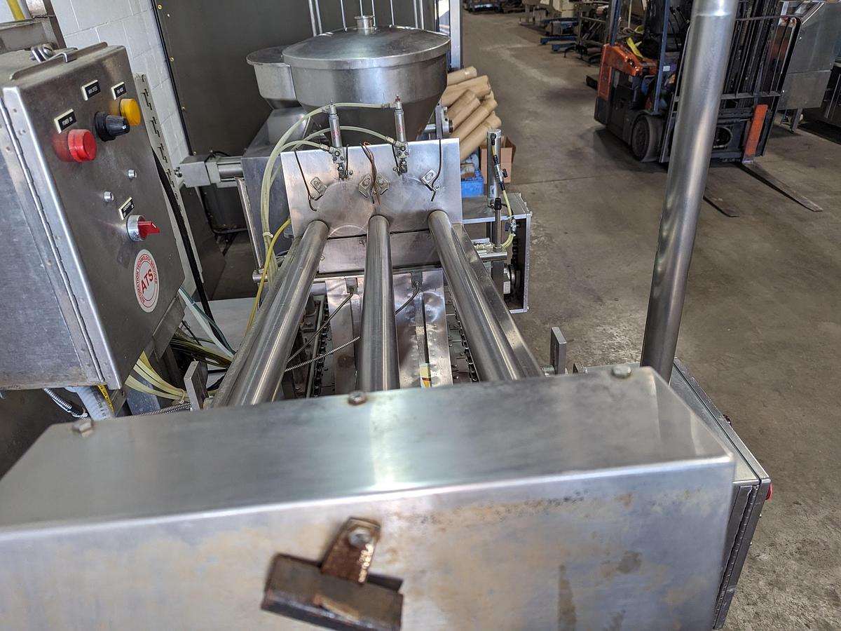 Used Modern Packaging 2 Lane Cup Filler