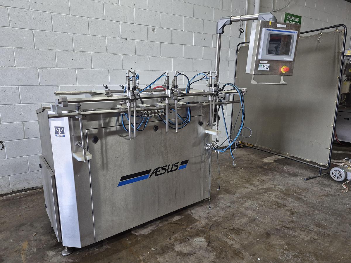Used Aesus AESFill AF6 Fully Automatic 6-Head Liquid Filling Machine