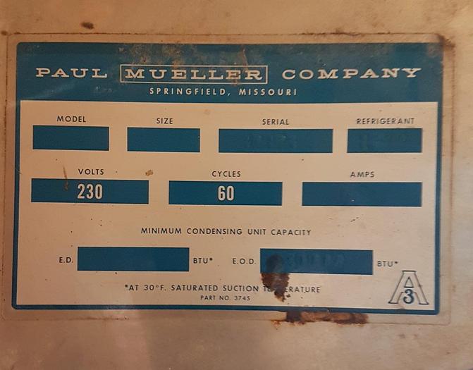 Used P.Mueller 1000 Gallon Dairy Cooling Tank