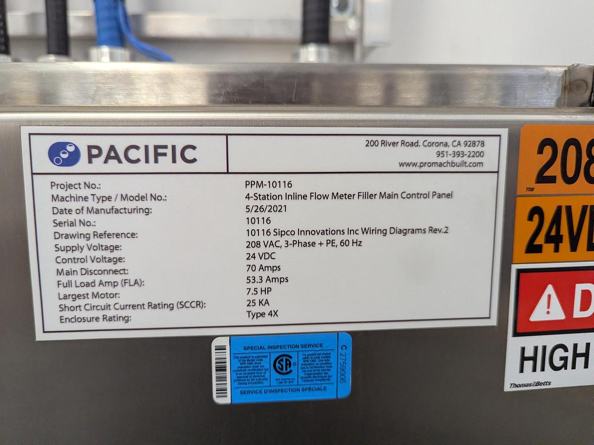 Used Promach 4 Head Pail Filling Line Including Filler, Capper & Date Coder