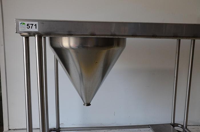 Used Table with Conical Hopper