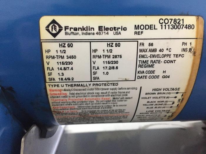 Used Goulds Centrifugal Pump 1.5 HP