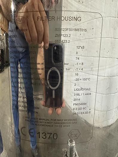 Used CellarTek Filter Housing ZMP123.2