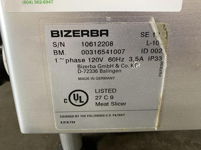 Used Bizerba SE12 Precision Deli Slicer
