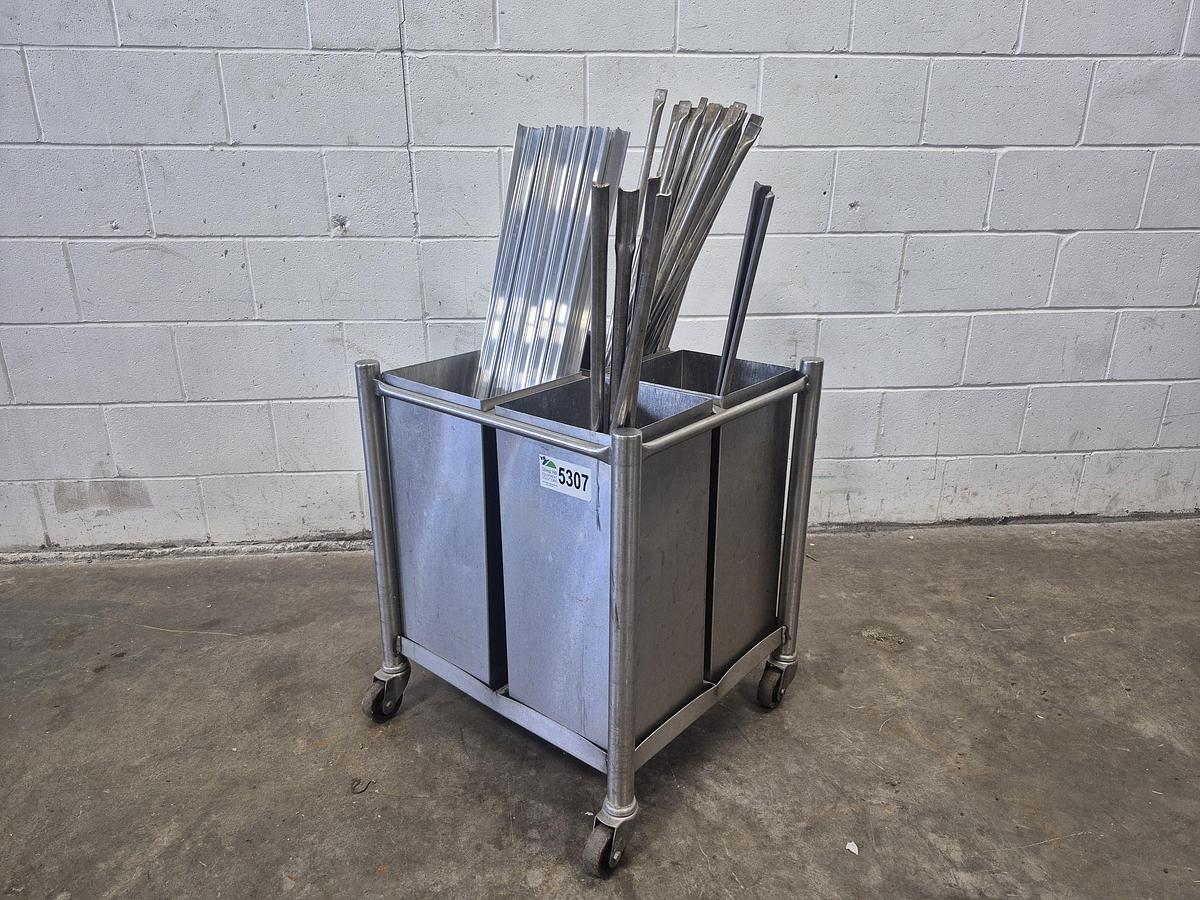 Used Stainless Steel Mobile Smoke Stick Trolley with Smoke Bars
