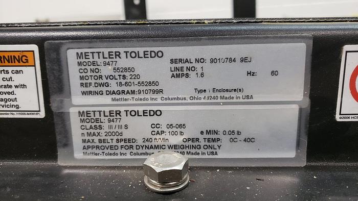 Used Mettler Toledo In-Motion Package Checkweigher