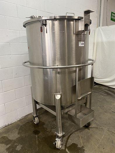 Used SS Cone-Bottom Tank with Lid