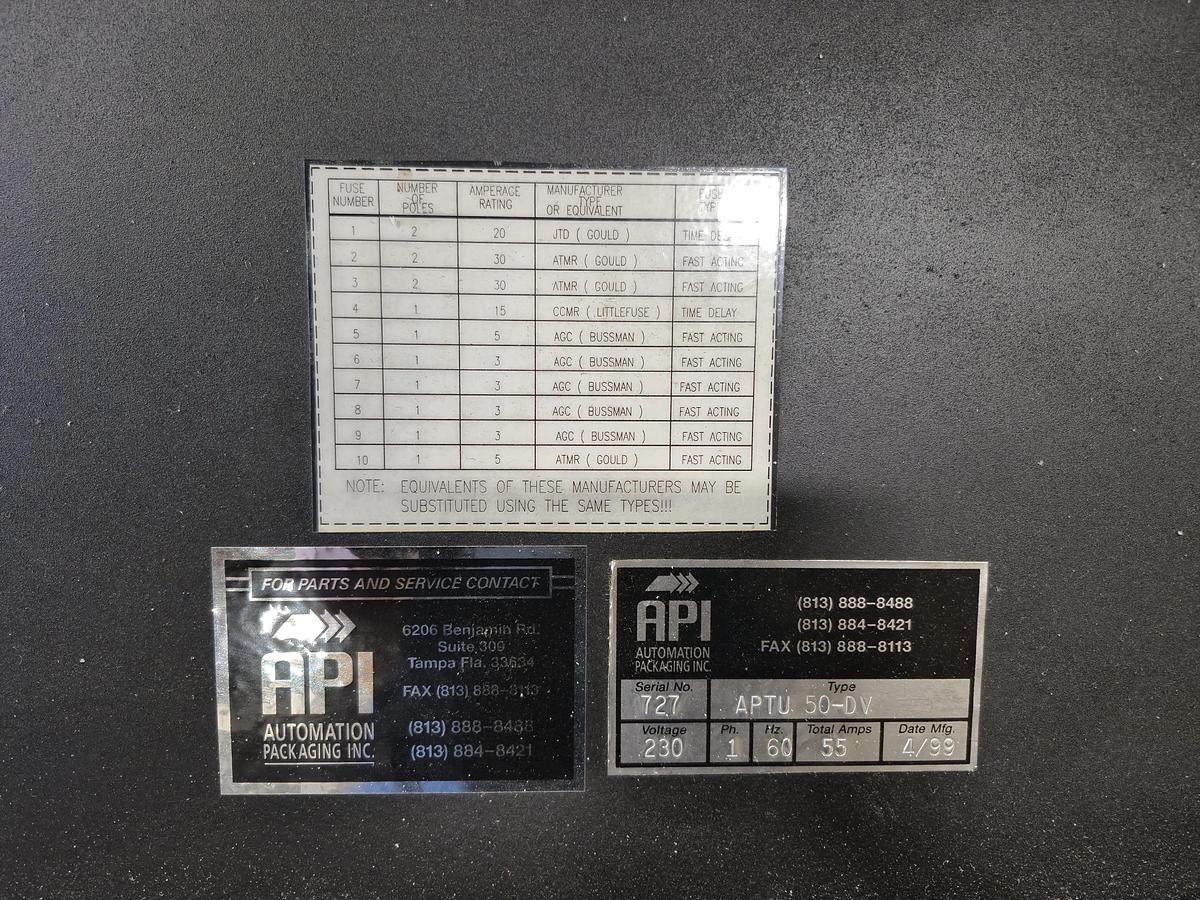 Used API APTU 50-DV Heat Shrink Tunnel