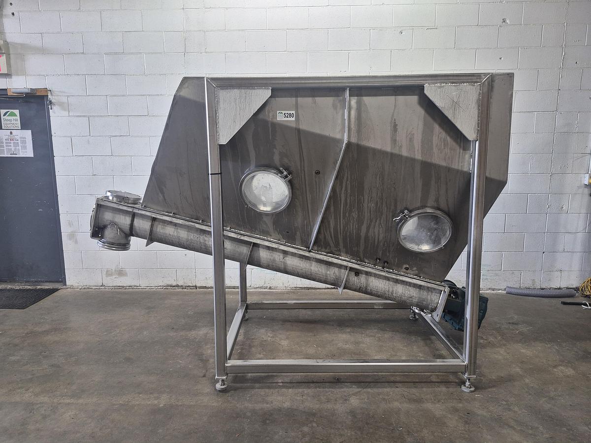 Used Stainless Steel Hopper with Inclined Screw Auger