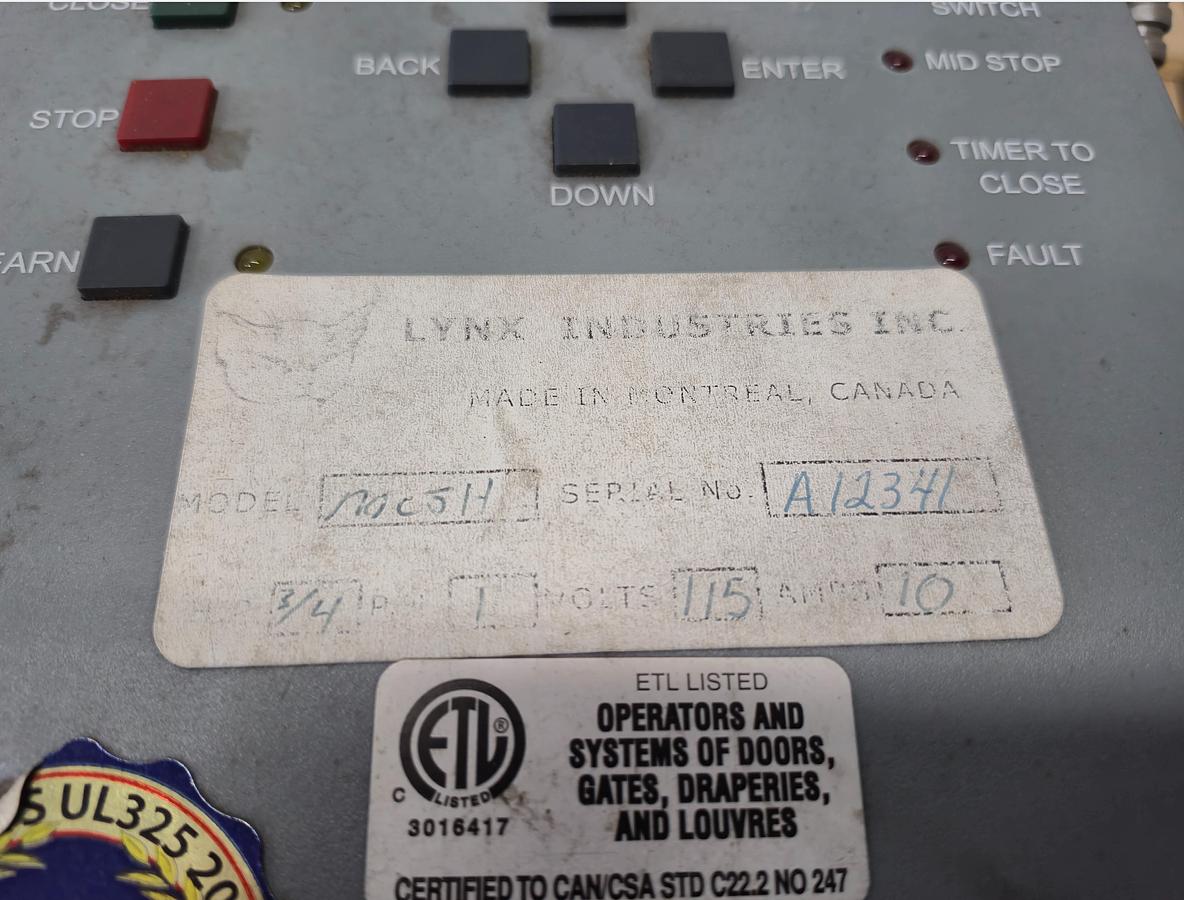 Used Lynx Industries MDC51 Commercial Garage Door Operator