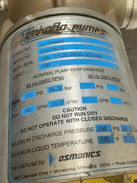 Used TonkaFlo® SS12509KC Water Pump