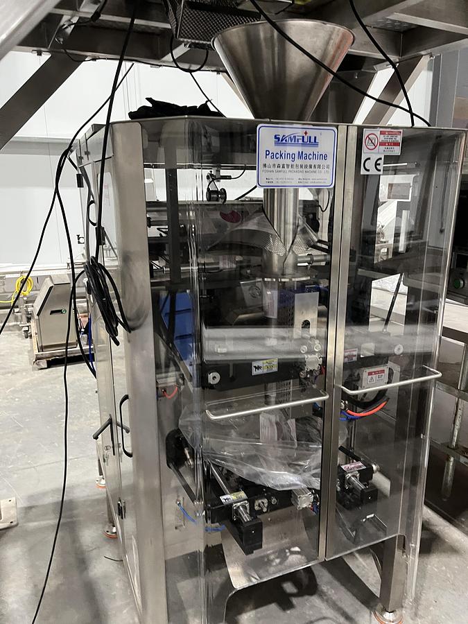 Used Foshan Samfull Packaging Machine with Z-Style Conveyors, Multihead Scales, Mezzanine and Bagger