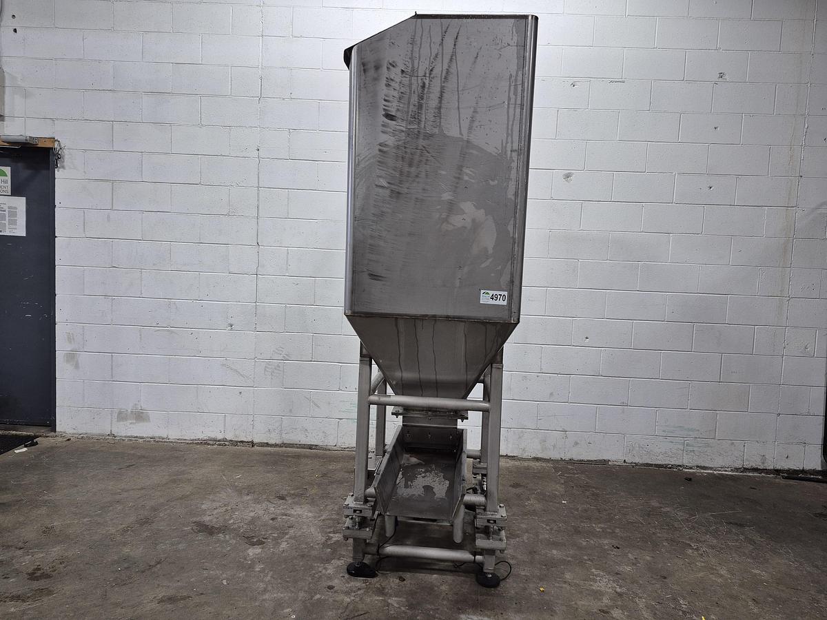 Used Stainless Steel Hopper with Vibratory Feeder on Load Cells