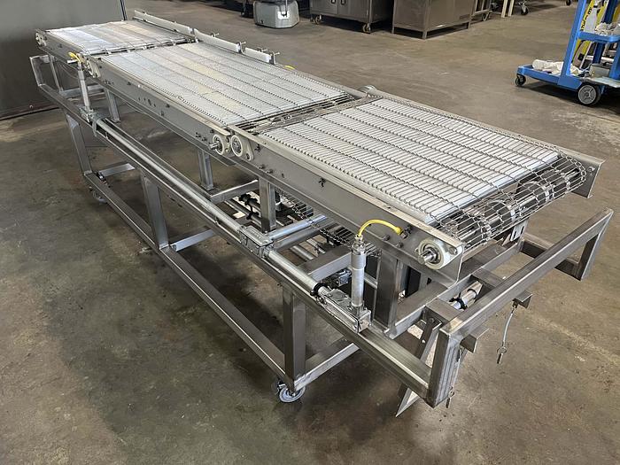 Used Three-Section Wire Conveyor with Rails