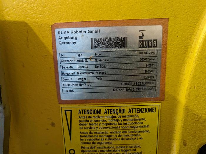 Used KUKA KR 180-2 PA Robotic Palletizer