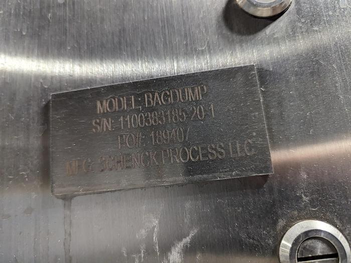 Used Schenck Process Bag Dump Station w/ Dust Collector