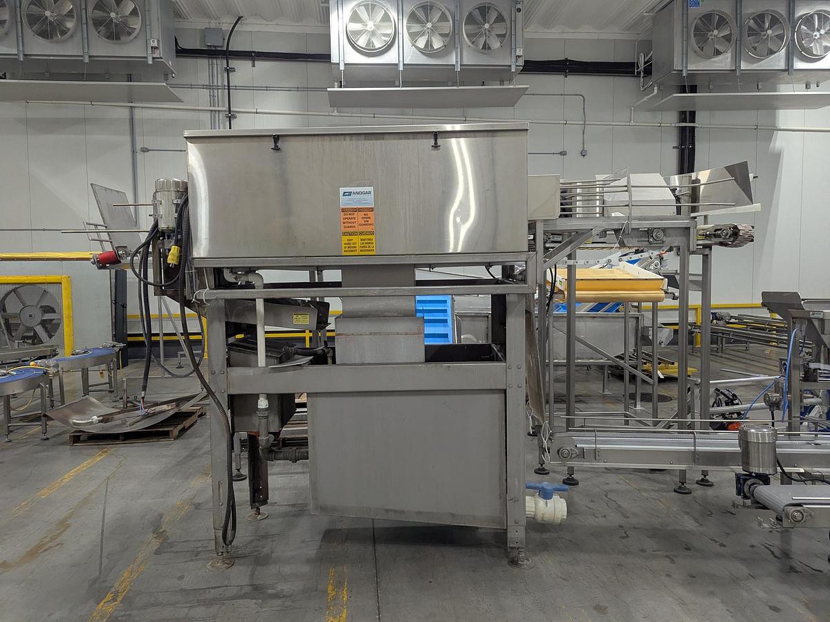 Used Andgar Tray Washer with Infeed & Outfeed Conveyors