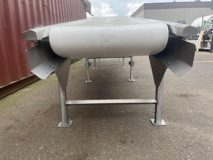 Used ABM 20'L Inclined Flat-Belt Conveyor