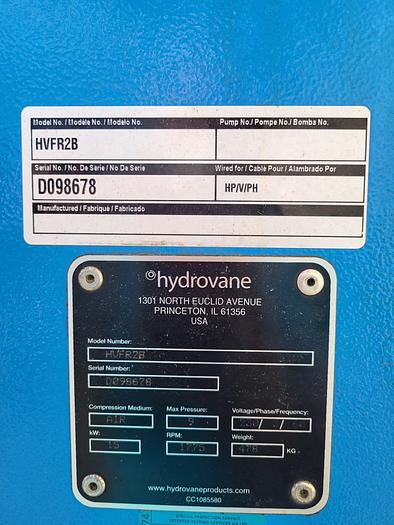 Used Hydrovane HVFR2B Rotary Screw Compressor