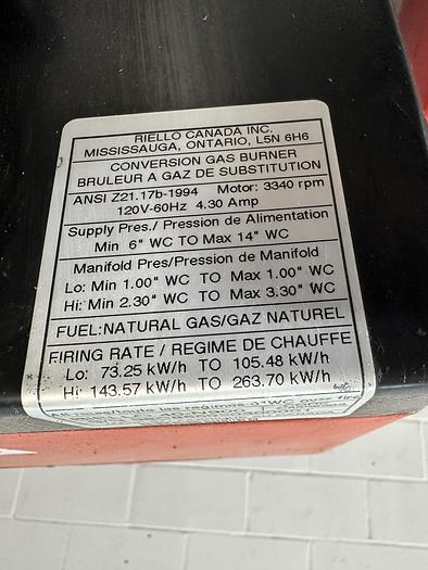 Used Riello Gas Burner