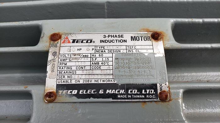 Used TECO 50 Hp Induction Motor