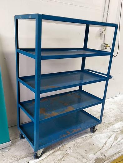 Used Blue Rolling Shelf