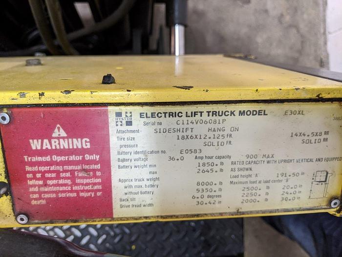 Used Hyster E30XL Electric Lift Truck