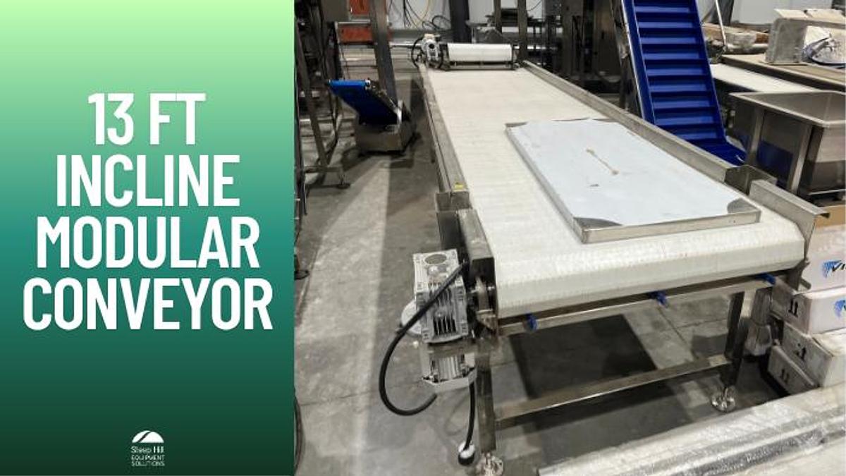 Used 13ft Incline Modular Belt Conveyor