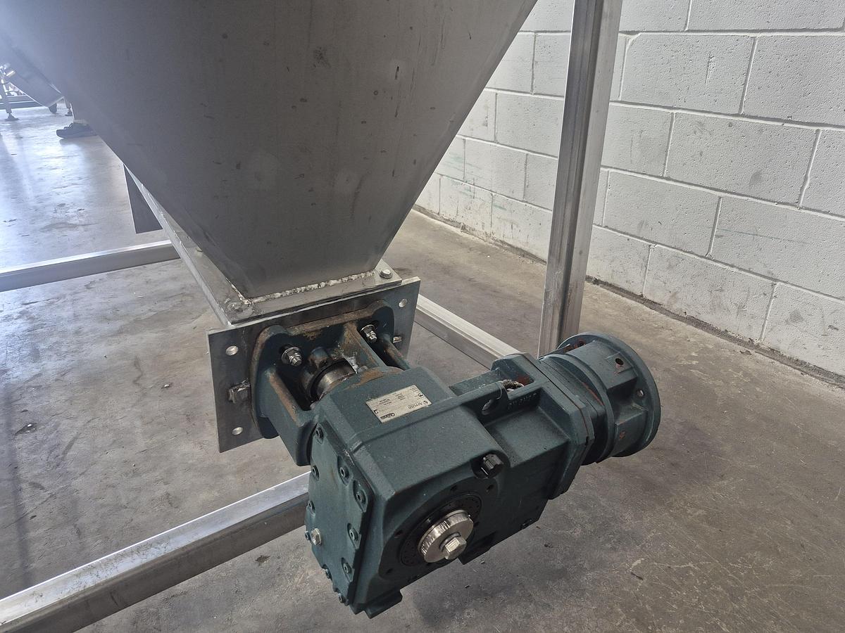 Used Stainless Steel Hopper with Inclined Screw Auger