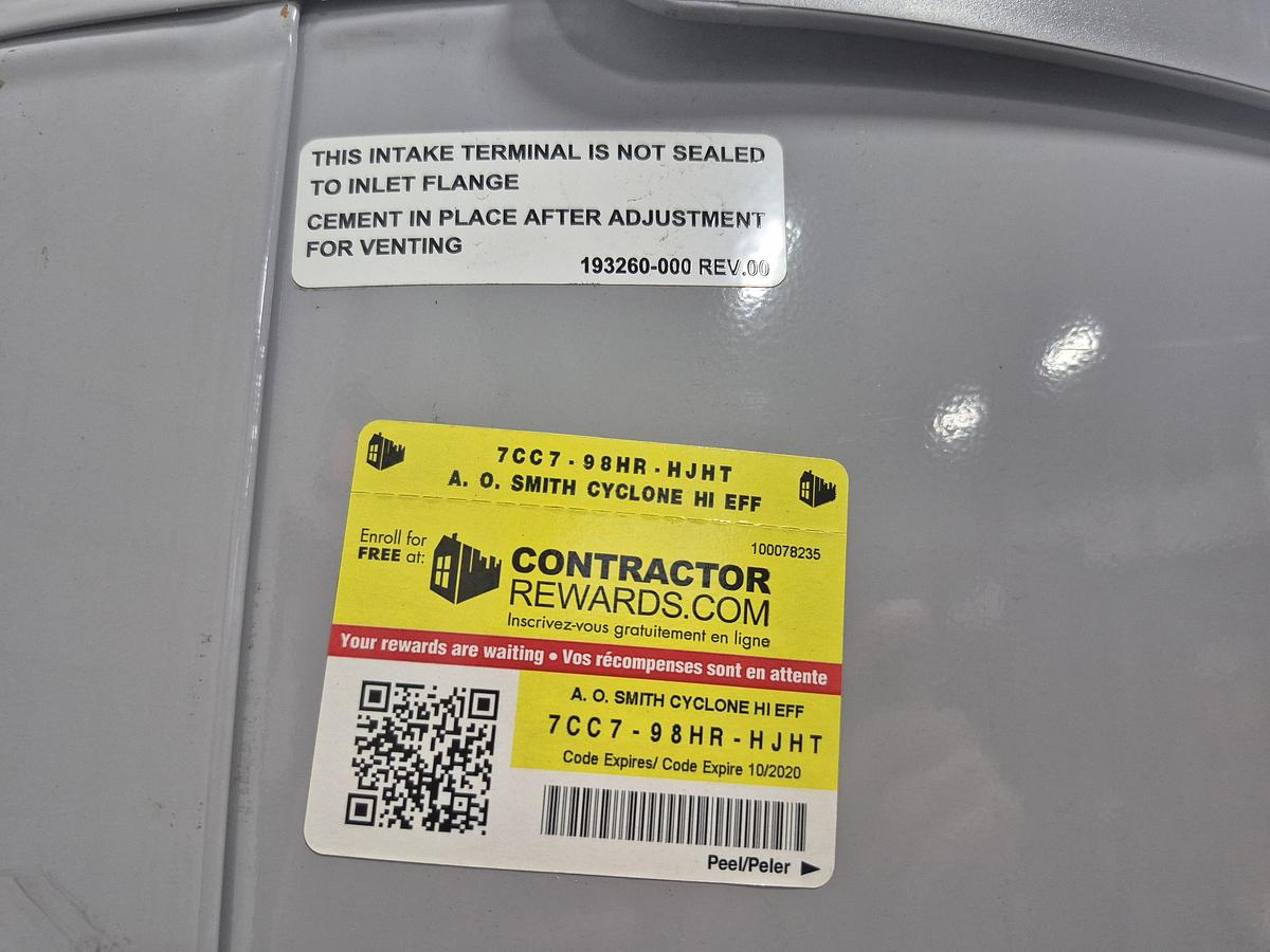 Used A.O. Smith Cyclone MXi Gas Water Heater