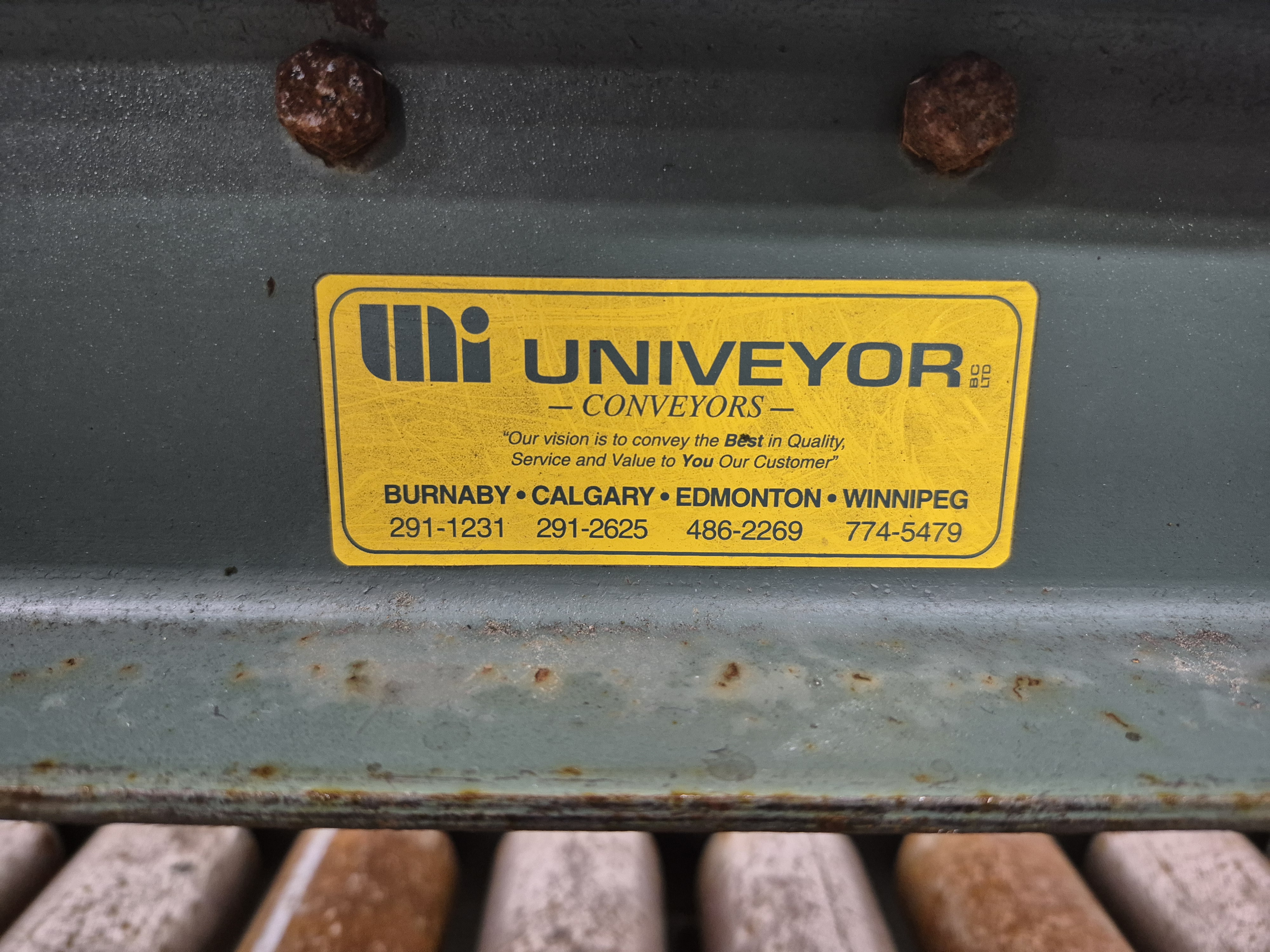 Used Univeyor Gravity Roller Conveyor