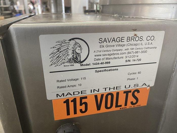 Used Savage 1434-40 Chocolate Processing Tank