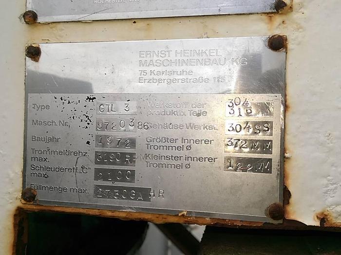 Used Pfaudler GTL3 Centrifuge