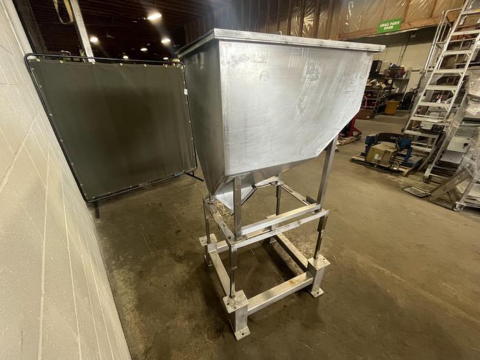 Used 9 CF Stainless Steel Hopper Tote