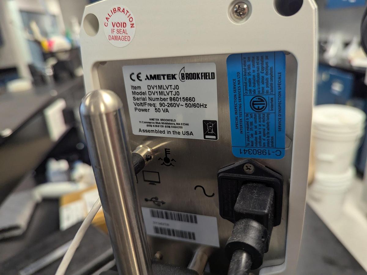 Used AMETEK Brookfield DV1MLVTJ0 Digital Viscometer