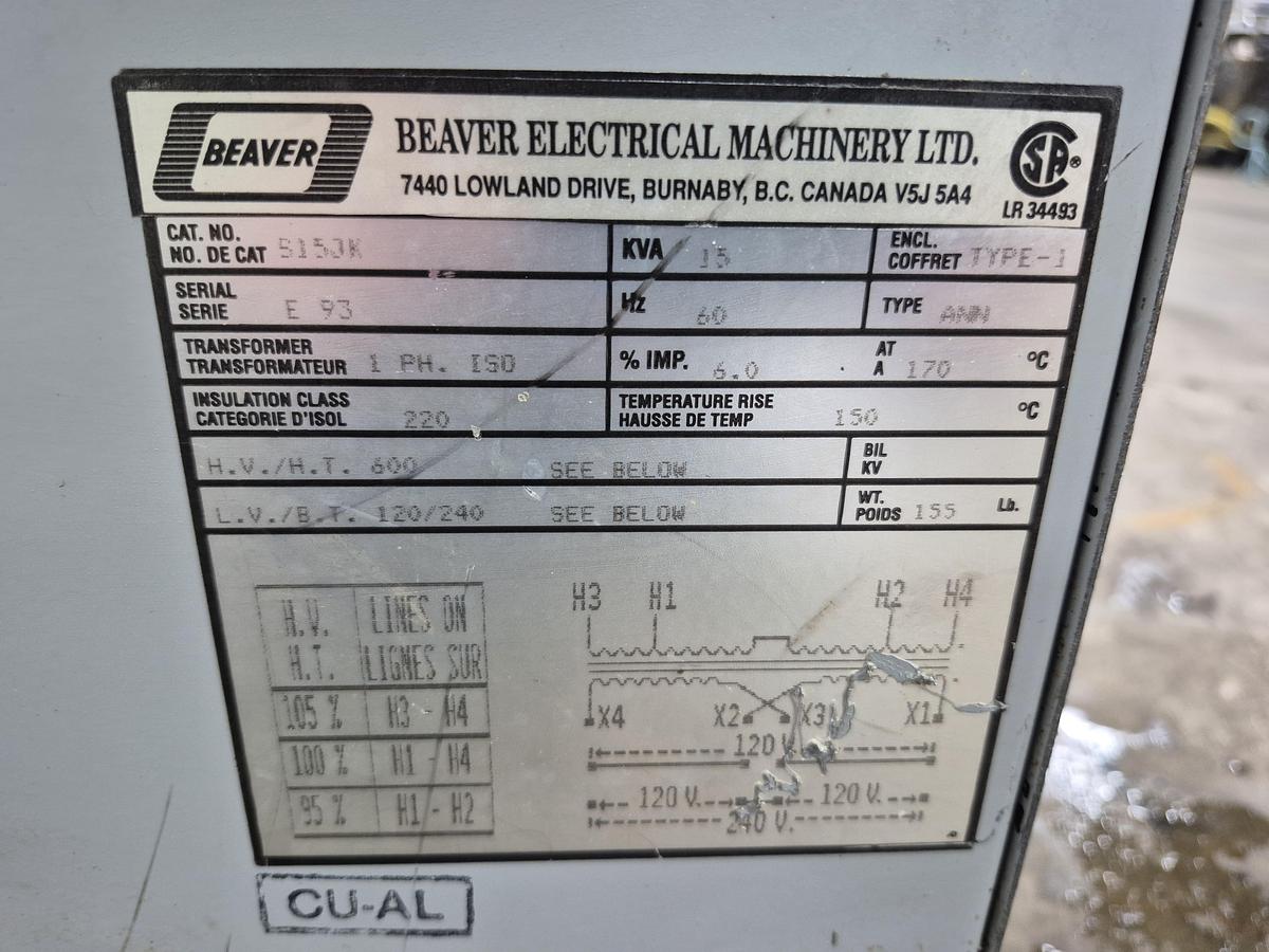 Used Beaver Single-Phase Isolation Transformer