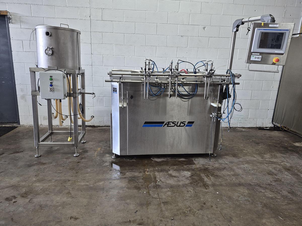 Used Aesus AESFill AF6 Fully Automatic 6-Head Liquid Filling Machine